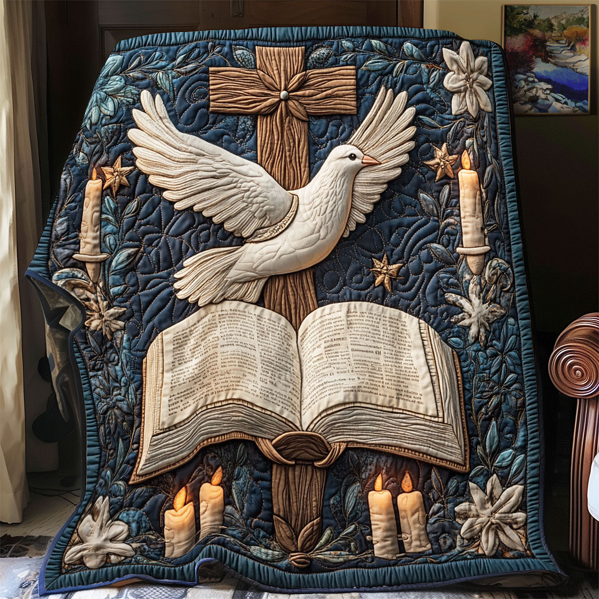 Dove And Bible WU0901001CL Quilt
