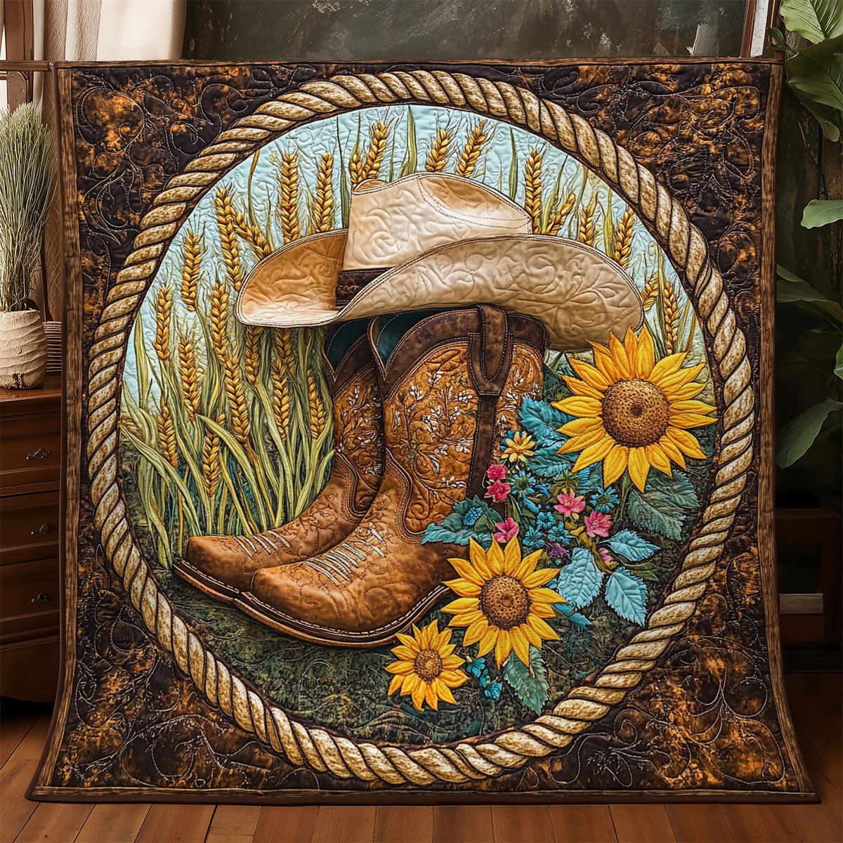Sunflower Rodeo Spirit WX1306043CL Quilt