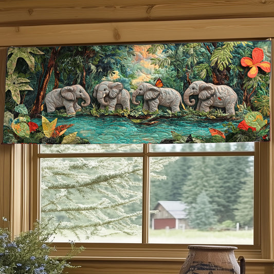 Tropical Elephant WJ1904047CL Quilted Valance