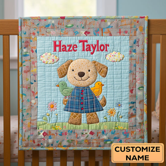Tiny Dog Tale WN2307100CL Personalized Baby Quilt