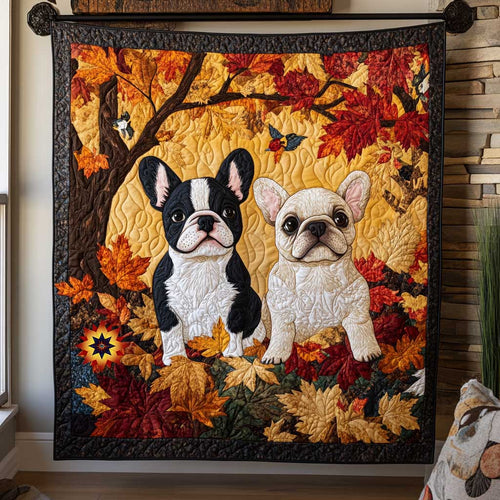 Autumn French Bulldogs WP0412023CL Quilt