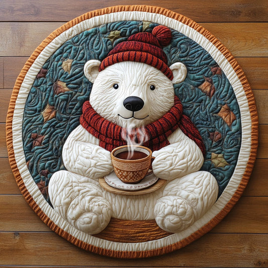 Winter Brew Hug CP2805016CL Quilted Round Mat