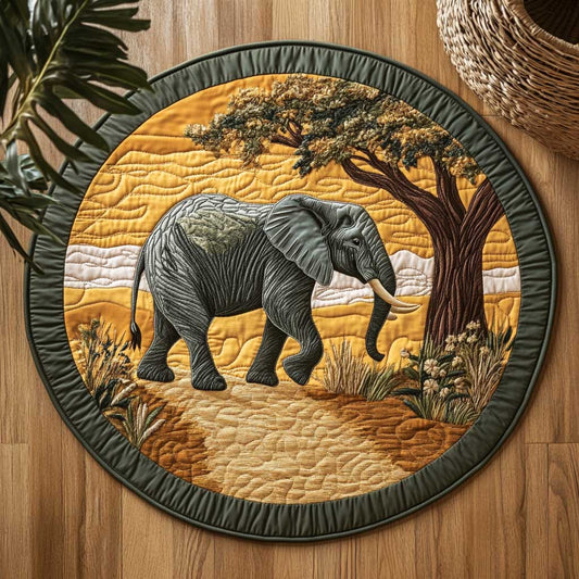 African Spirit Elephant WN1903051CL Quilted Round Mat