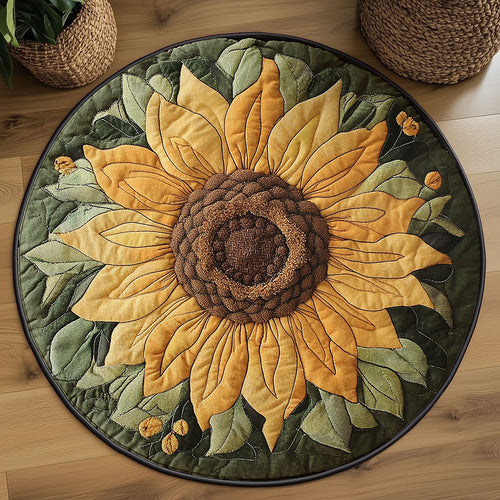 Majestic Sunflower WY2203088CL Quilted Round Mat
