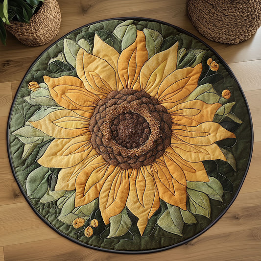 Majestic Sunflower WY2203088CL Quilted Round Mat