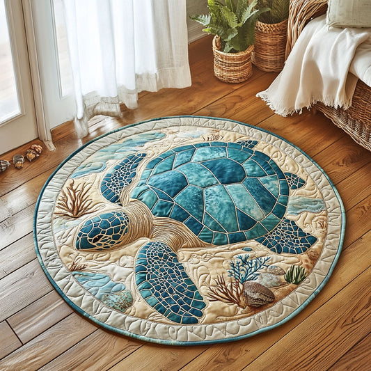 Sea Turtle CW2607049CL Quilted Round Mat