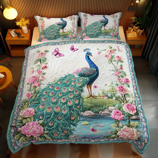 Peacock In Rose WY2712122CL Duvet Cover Set
