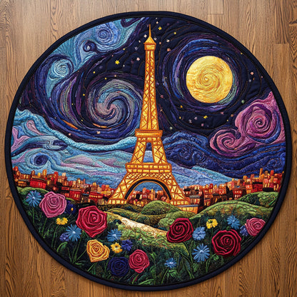 Eiffel Tower WX2904017CL Quilted Round Mat