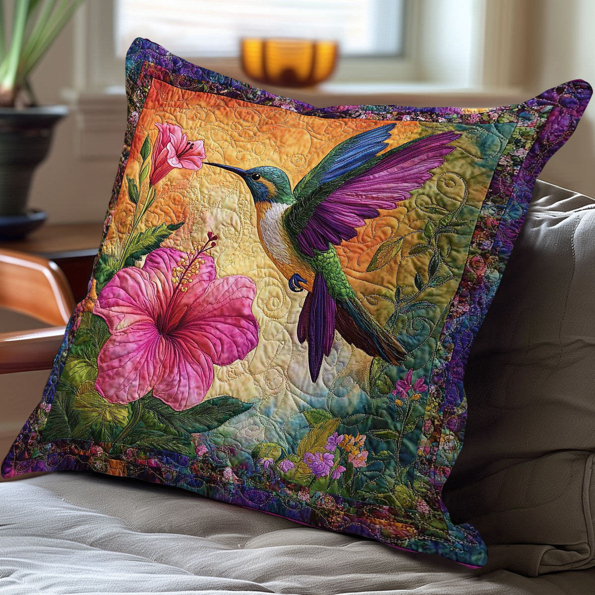 Hummingbird Harmony WN0802112CL Quilt Pillow Case