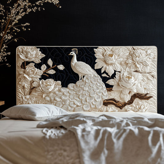 Ivory Peacock Elegance KL0501024CL Quilted Headboard Slipcover