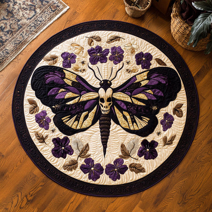 Dark Bloom Skullfly WY3006045CL Quilted Round Mat
