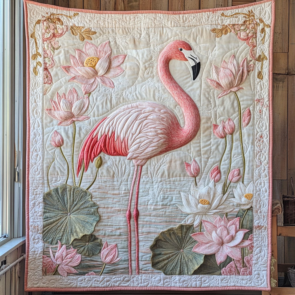 Flamingo Lotus CW2407033CL Quilt