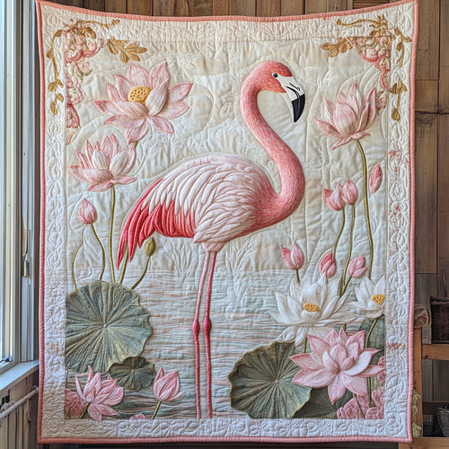 Flamingo Lotus CW2407033CL Quilt
