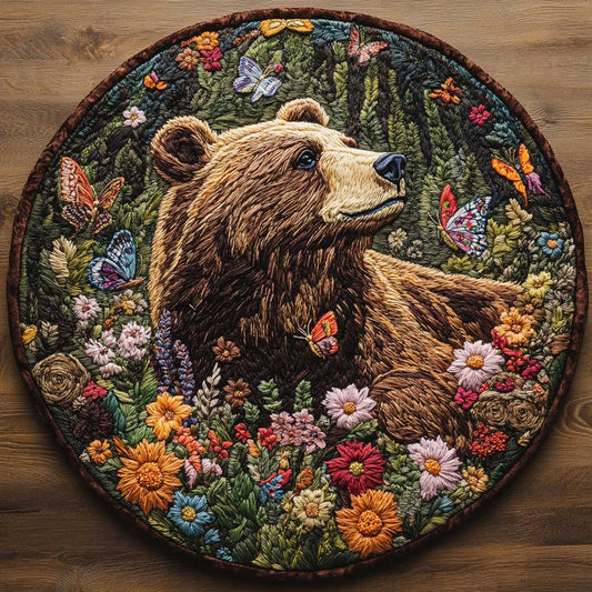Meadow Bear WN2904030CL Quilted Round Mat
