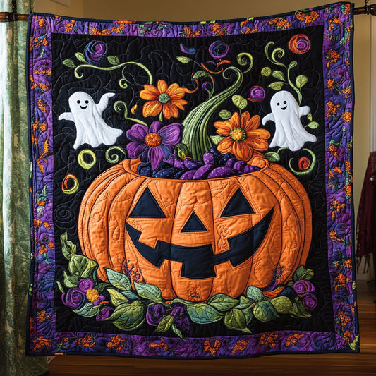 Ghost And Floral Pumpkin WY1508087CL Quilt