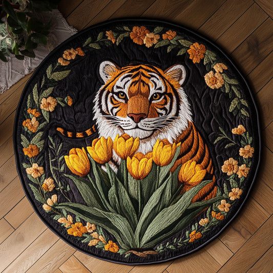 Tiger And Tulip Charm WN2406047CL Quilted Round Mat