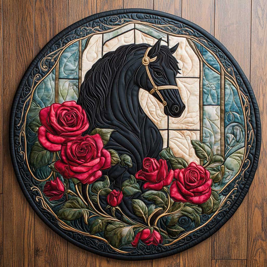 Romantic Horse CQ1904012CL Quilted Round Mat
