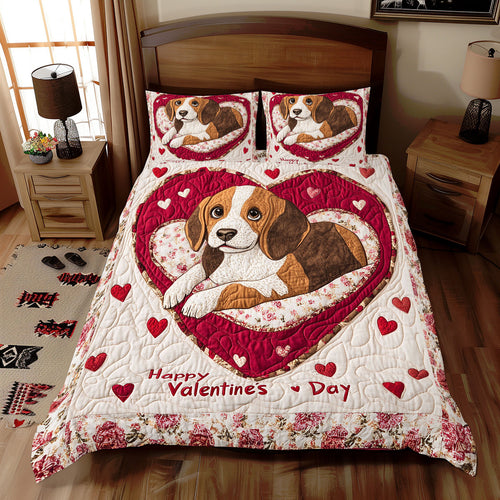 Cute Beagle Valentine WX2712068CL Duvet Cover Set