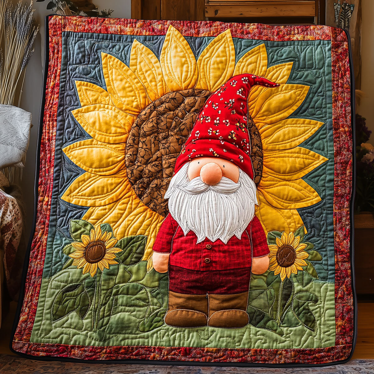 Sunflower Gnome WJ1005007CL Quilt