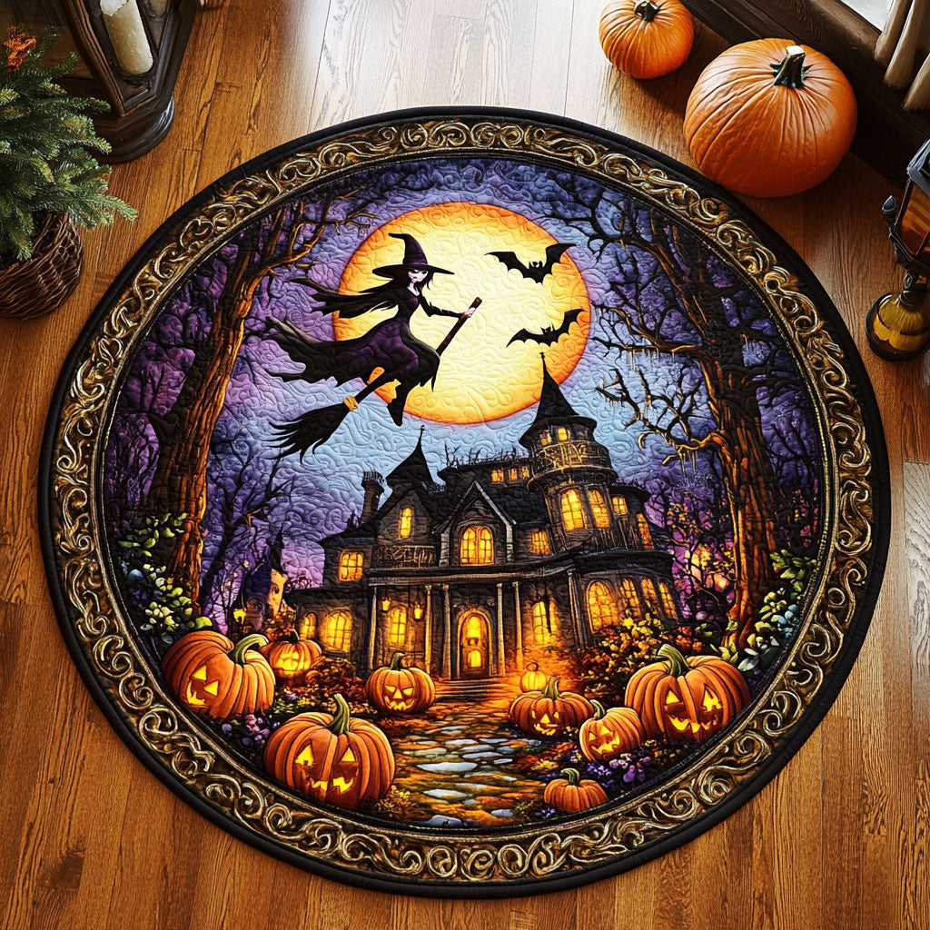Haunted Witch Glow CW0708033CL Quilted Round Mat