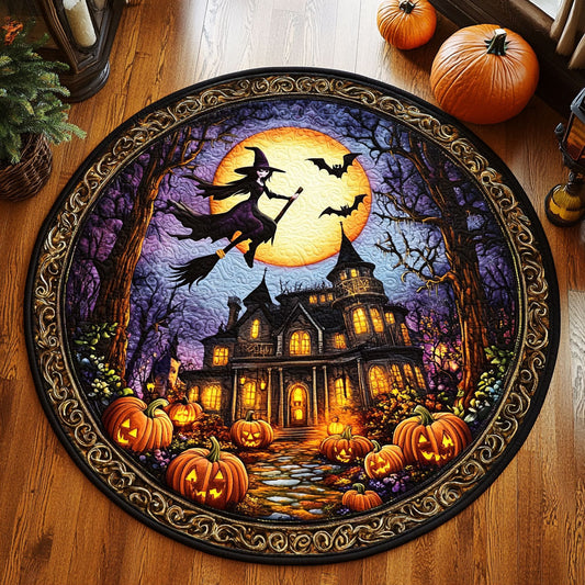 Haunted Witch Glow CW0708033CL Quilted Round Mat