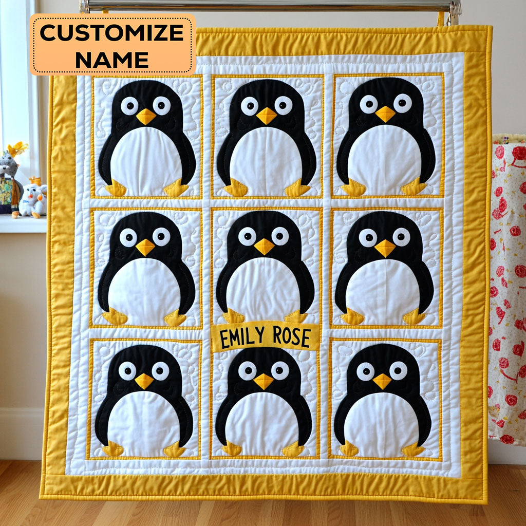 Snowy Square Friends WJ2607004CL Personalized Baby Quilt