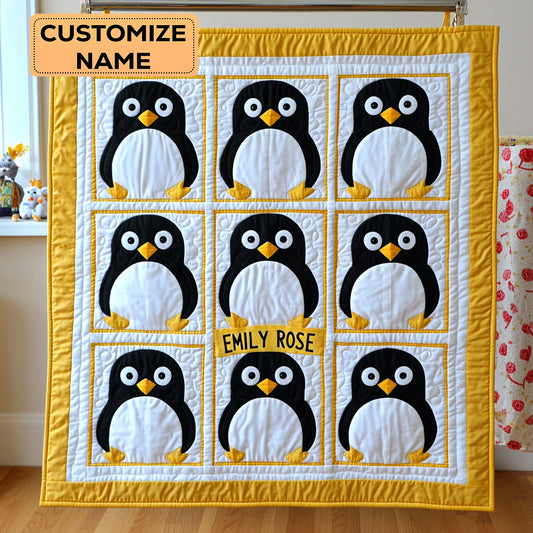 Snowy Square Friends WJ2607004CL Personalized Baby Quilt