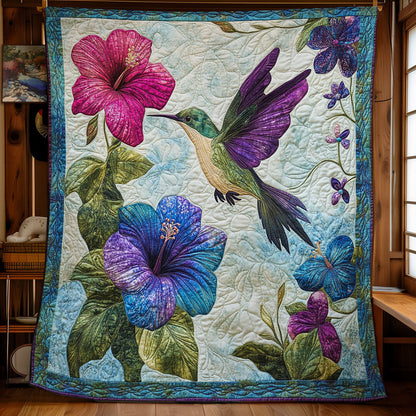 Hummingbird In Hibicus Garden WY1302032CL Quilt