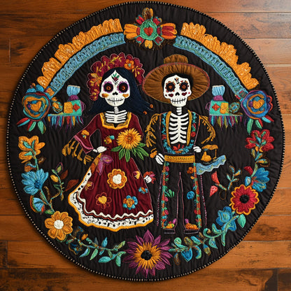 Skeleton Vows WN0608086CL Quilted Round Mat