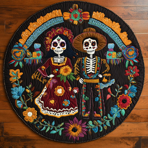 Skeleton Vows WN0608086CL Quilted Round Mat
