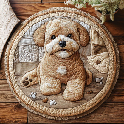 Poodle Lover CP2105003CL Quilted Round Mat