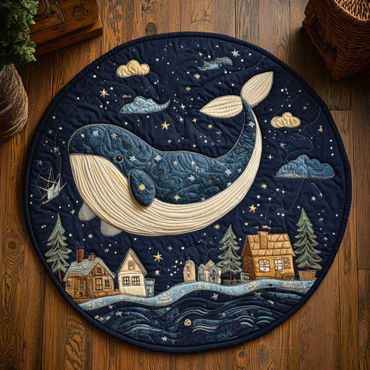 Celestial Whale WN2403015CL Quilted Round Mat