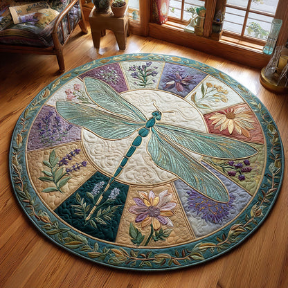 Dragonfly Blossom CW0908016CL Quilted Round Mat