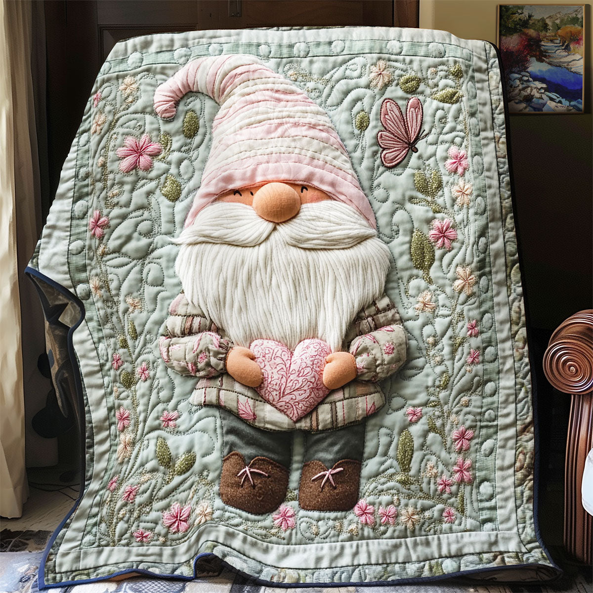 Gnome And Heart WY1302028CL Quilt