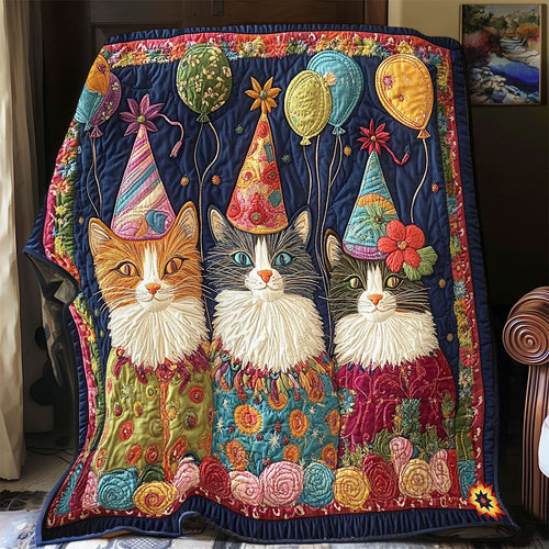 Birthday Party Cat WY2312007CL Quilt