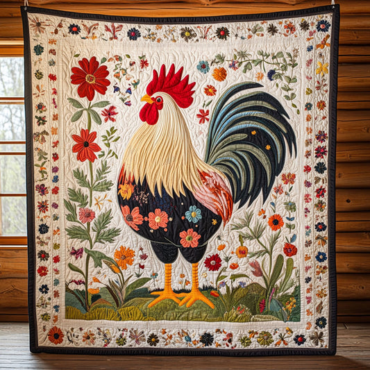 Floral Rooster CW2306021CL Quilt
