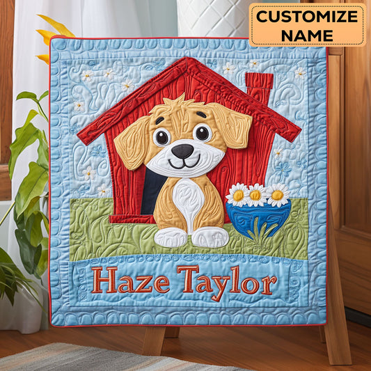 Smiley Dog WN2907089CL Personalized Baby Quilt