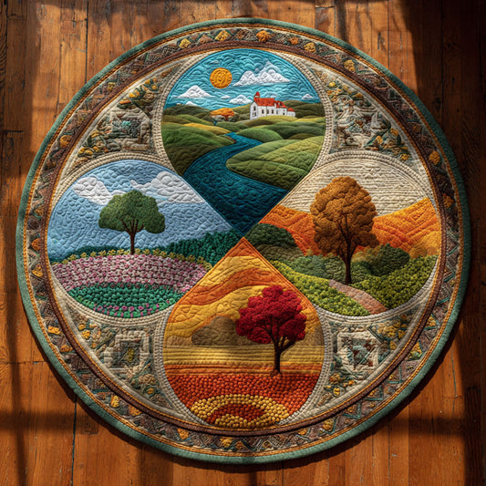Blossom Valley Season CW1108016CL Quilted Round Mat