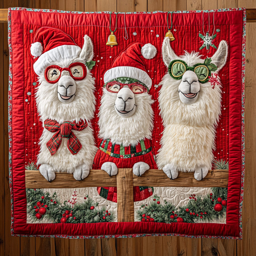Three Christmas Llama CW1811046CL Quilt
