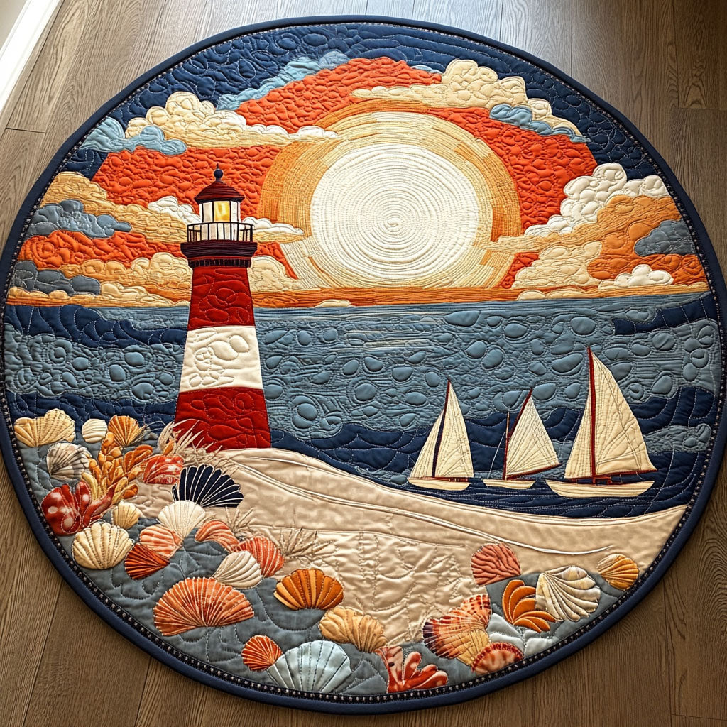 Beauty Of Ocean DH0410020CL Quilted Round Mat