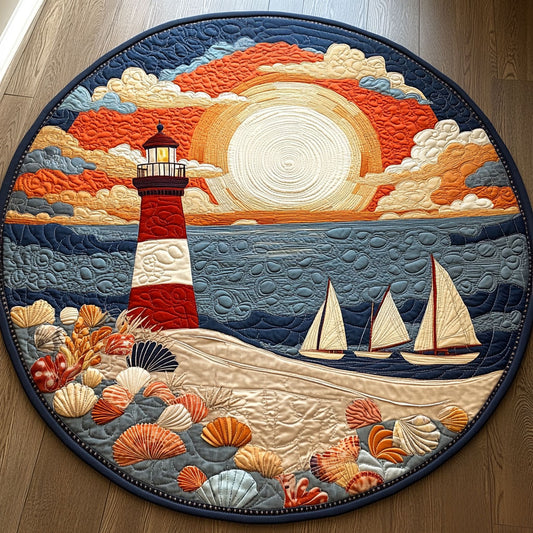 Beauty Of Ocean DH0410020CL Quilted Round Mat