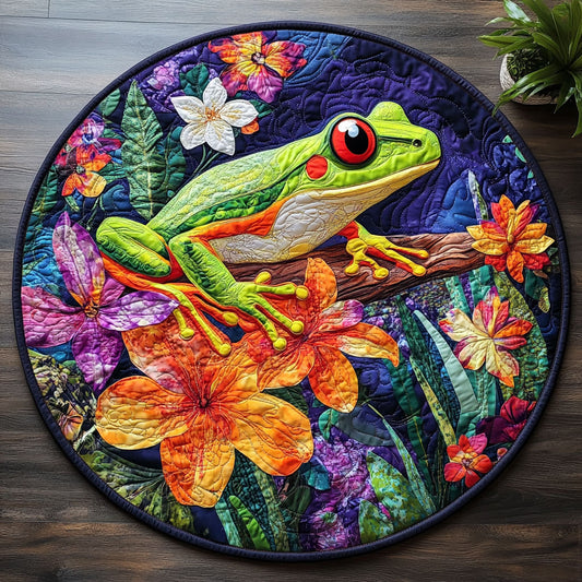 Tropical Frog CM14050013CL Quilted Round Mat