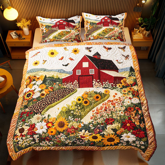 Barn Flower Garden WP0512033CL Duvet Cover Set