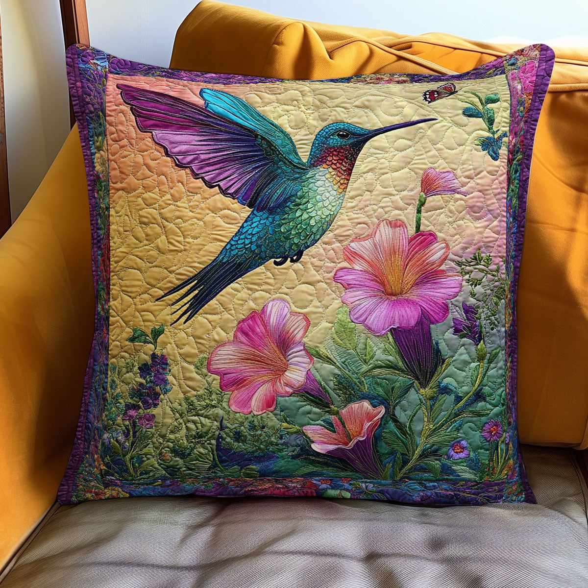 Hummingbird Symphony WN0802117CL Quilt Pillow Case