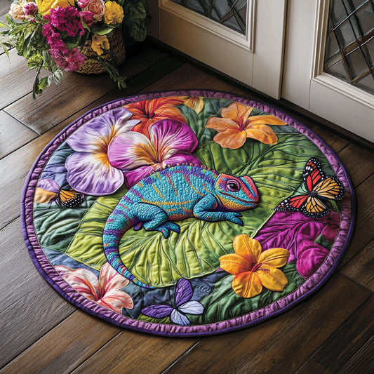 Jungle Blossom Chameleon CW1507021CL Quilted Round Mat