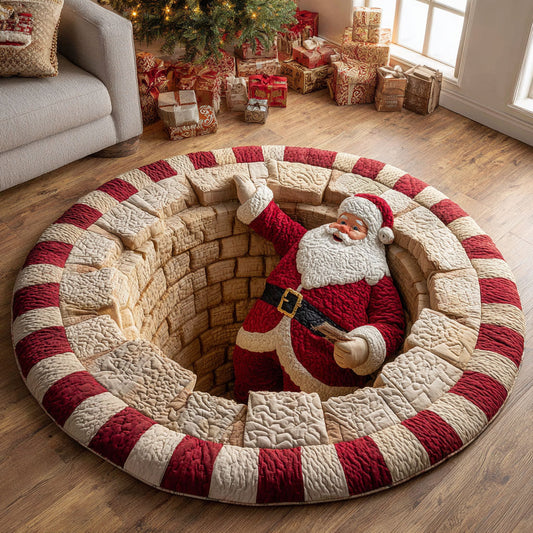 Cozy Santa CW1811054CL Quilted Round Mat