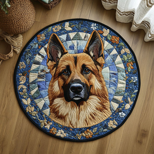 Portrait Of German Shepherd WY2005035CL Quilted Round Mat