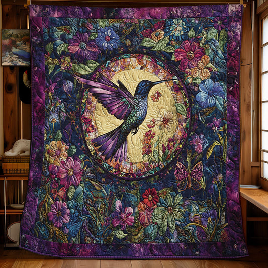 Hummingbird In Mystic Garden WY0201033CL Quilt