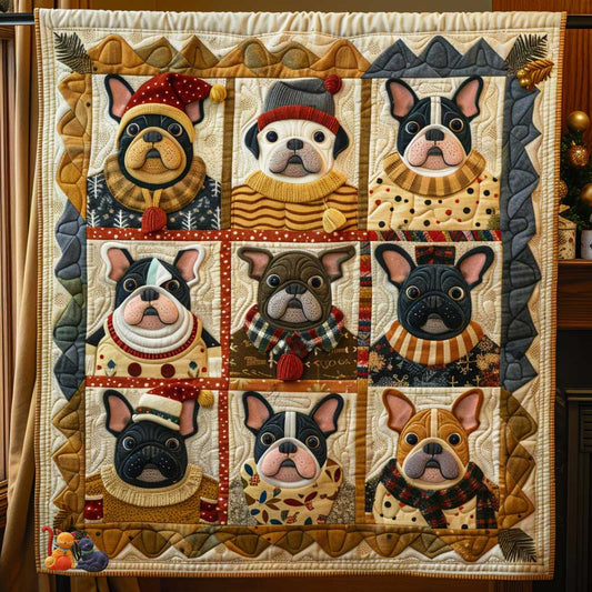 French Bulldogs Christmas Pals WN1610035CL Quilt