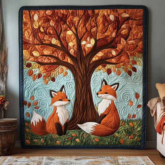 Fox Under Autumn Tree DH1709004CL Quilt